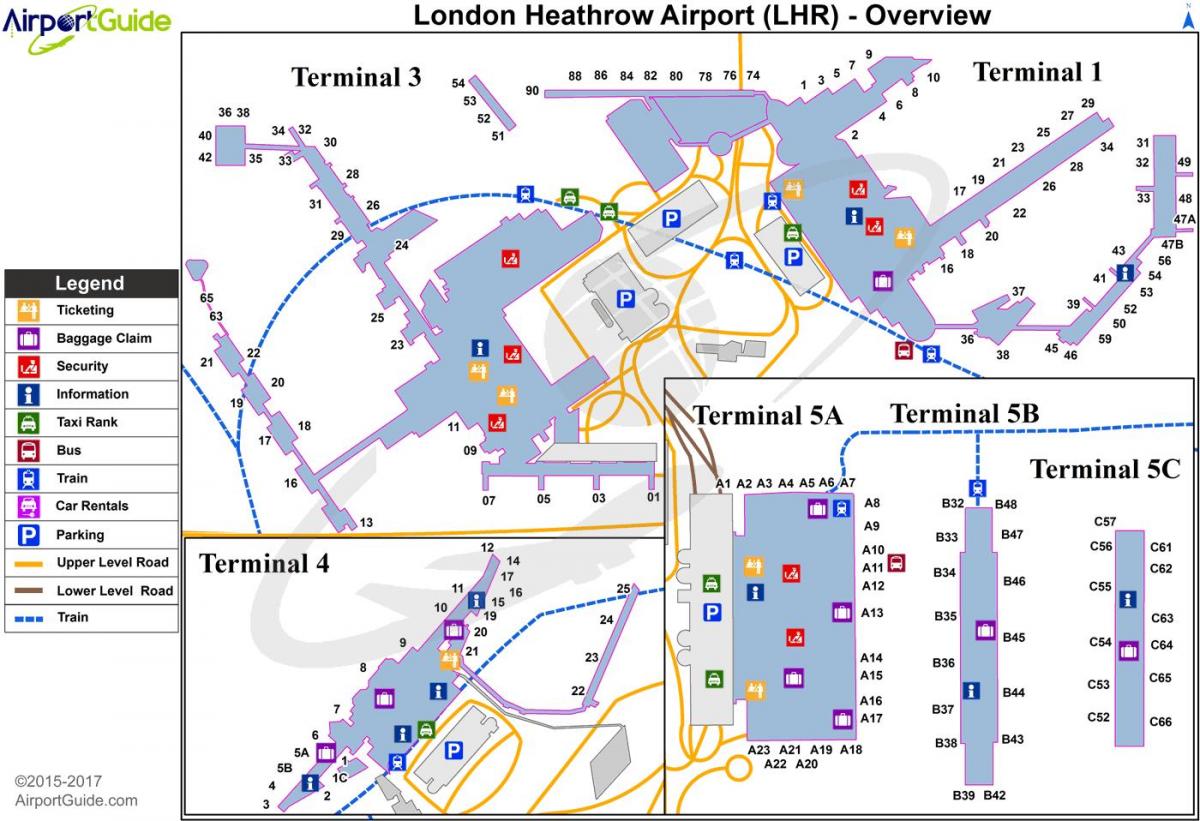 mappa di heathrow terminal