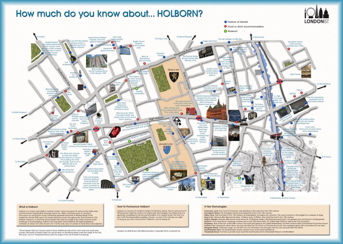 mappa di Holborn, Londra