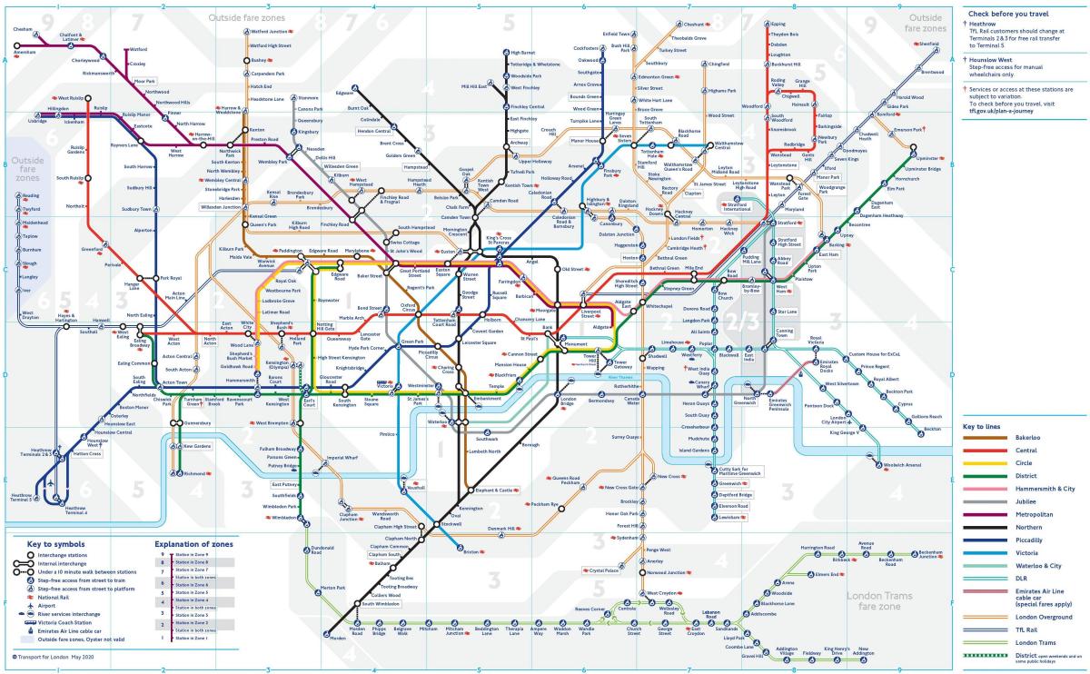 mappa di mrt di Londra