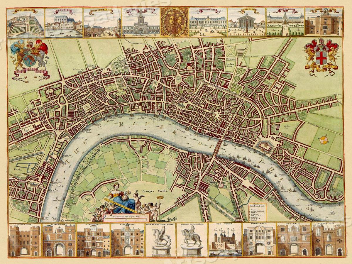 mappa di vintage Londra