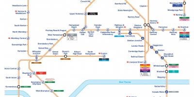 Overground mappa di Londra