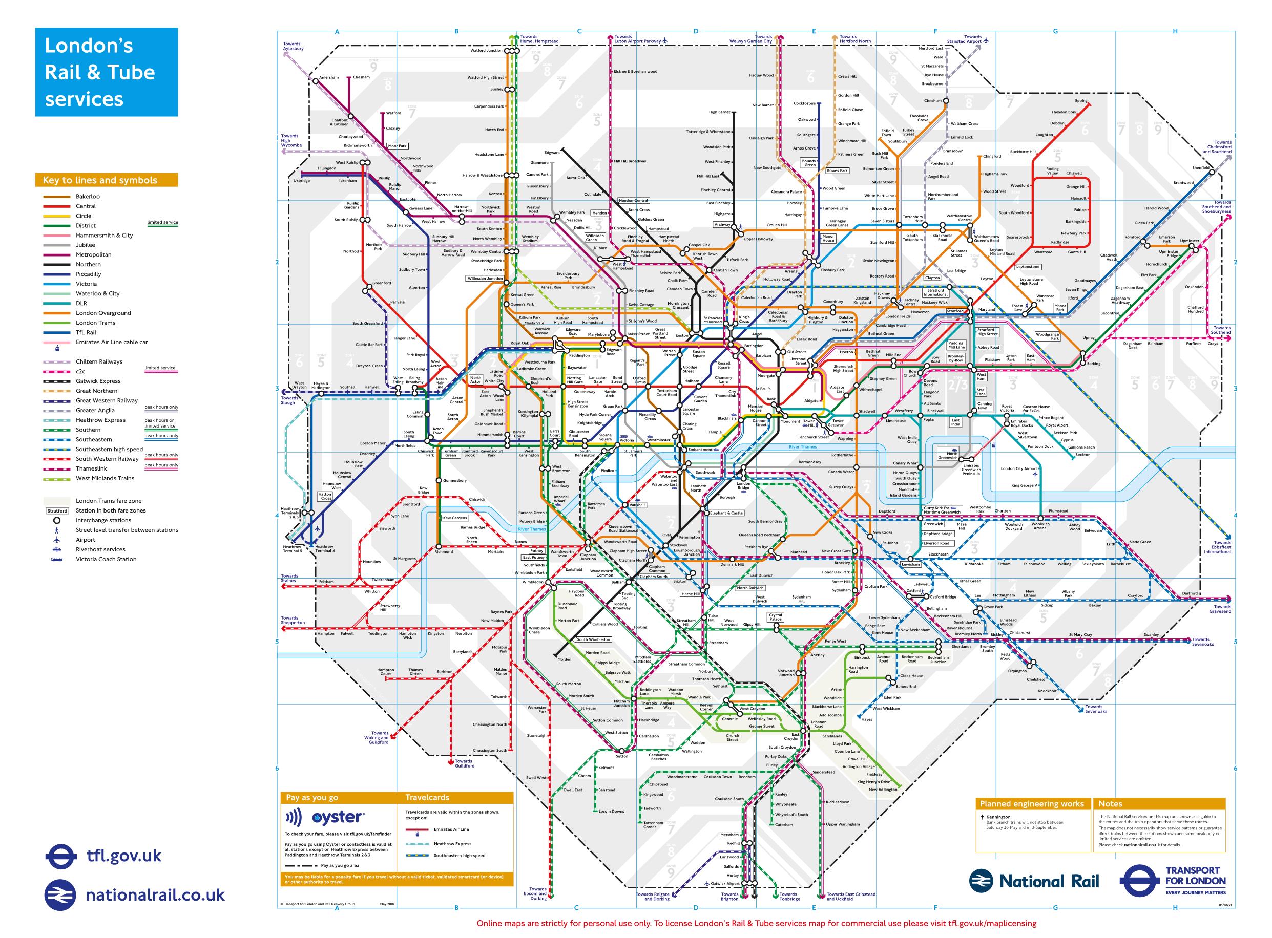 Londra Mappa Del Treno Mappa Del Treno London Inghilterra