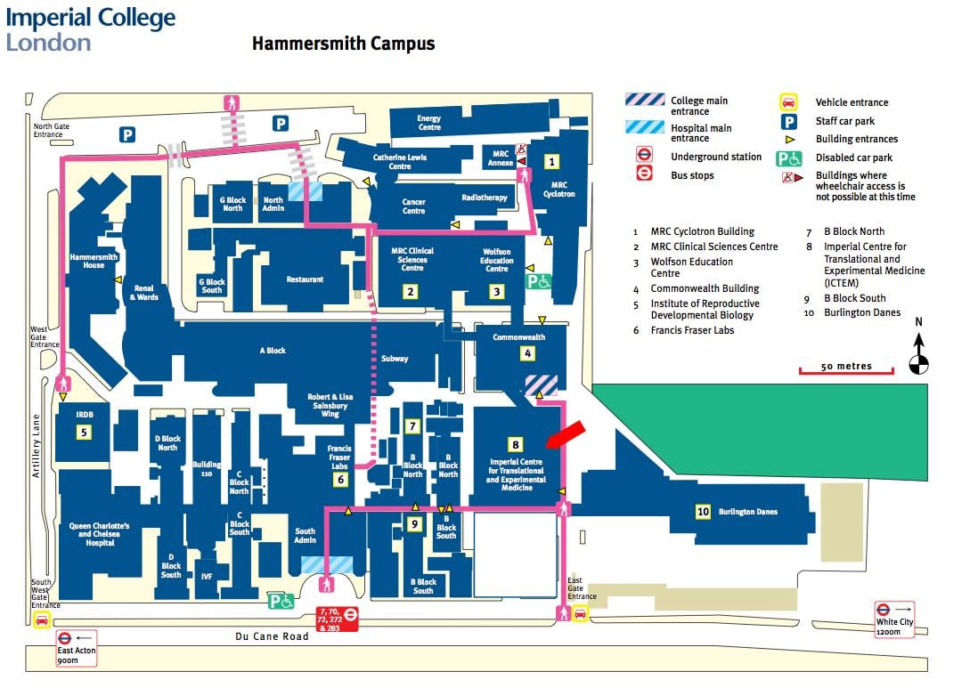 mappa dell'Imperial College di Londra