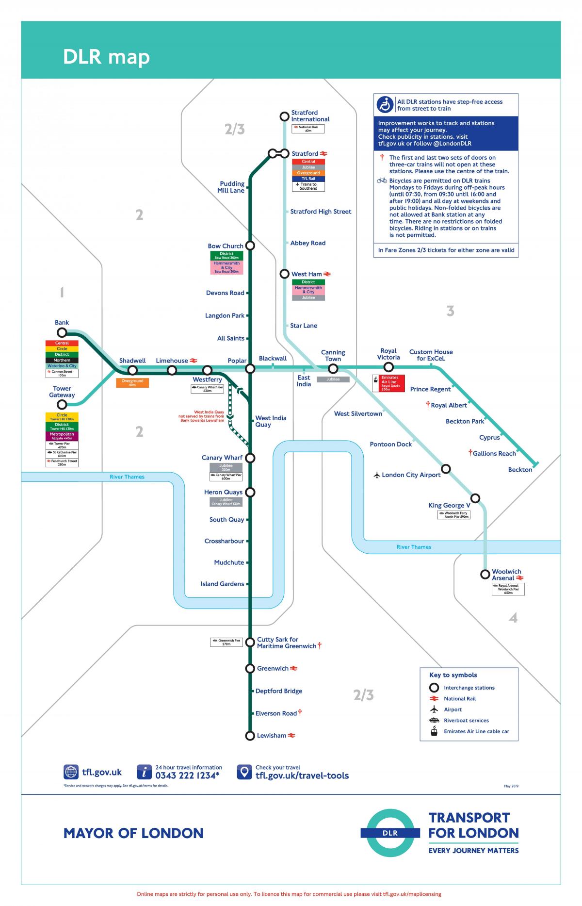 docklands light railway mappa di Londra
