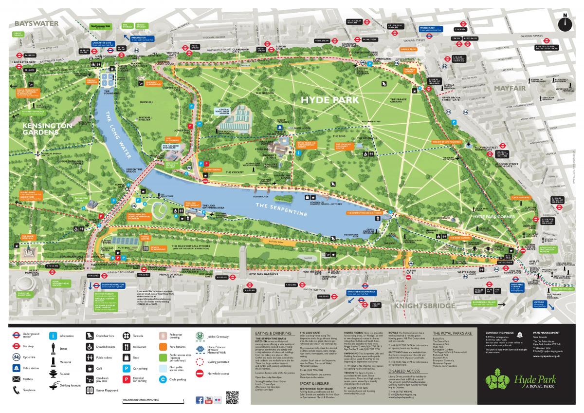 mappa di hyde park di Londra