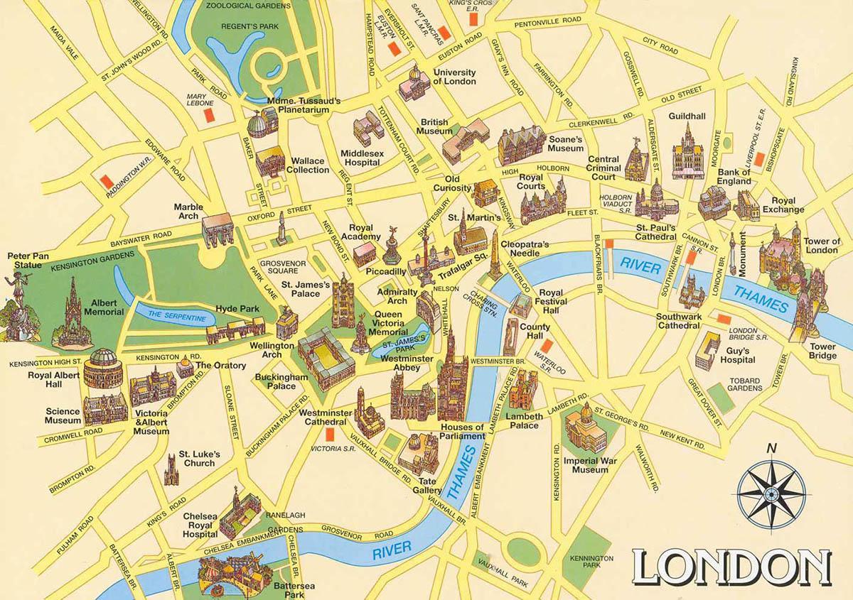 mappa del centro di Londra