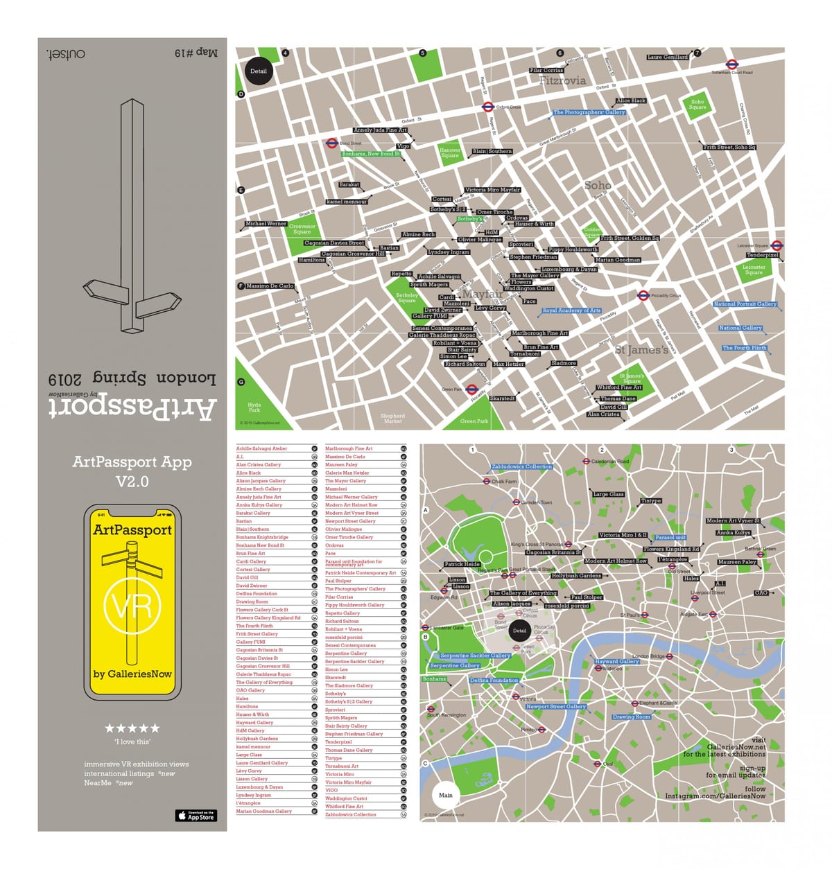mappa di gallerie d'arte di Londra