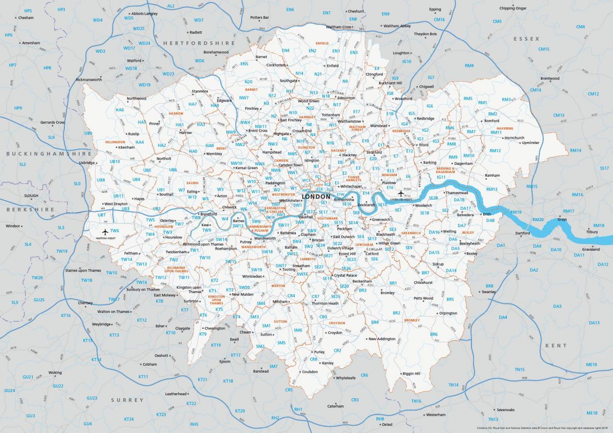 il cap, mappa di Londra