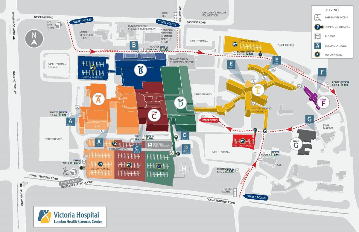 mappa di Victoria hospital di Londra