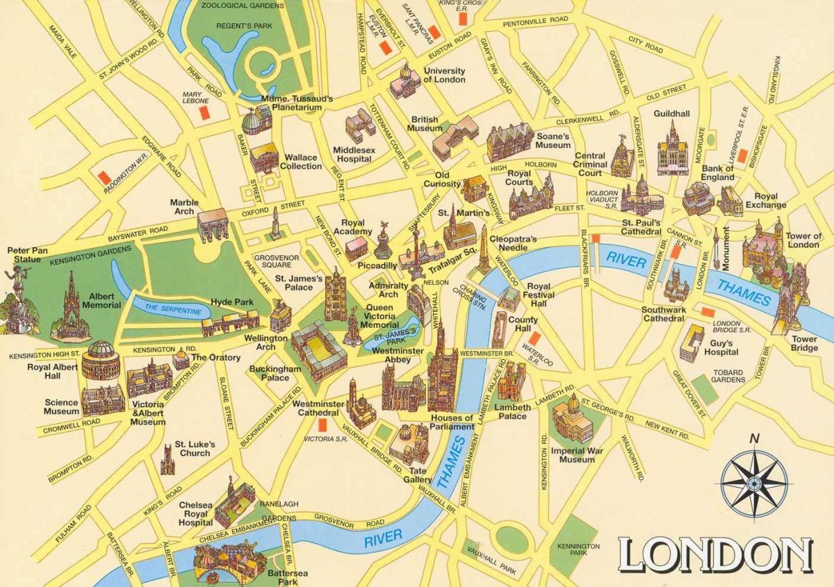 giro turistico di Londra la mappa