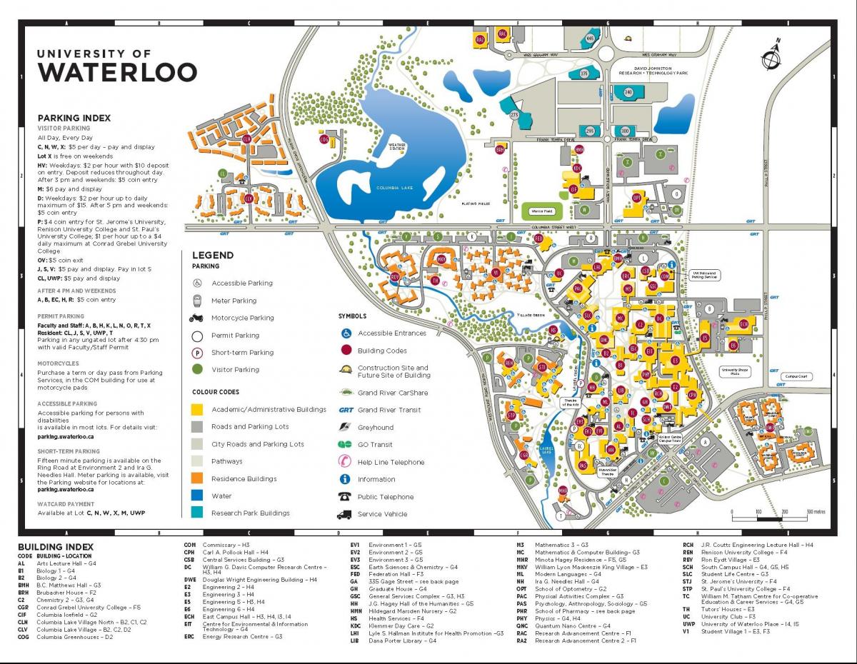 mappa di Waterloo campus