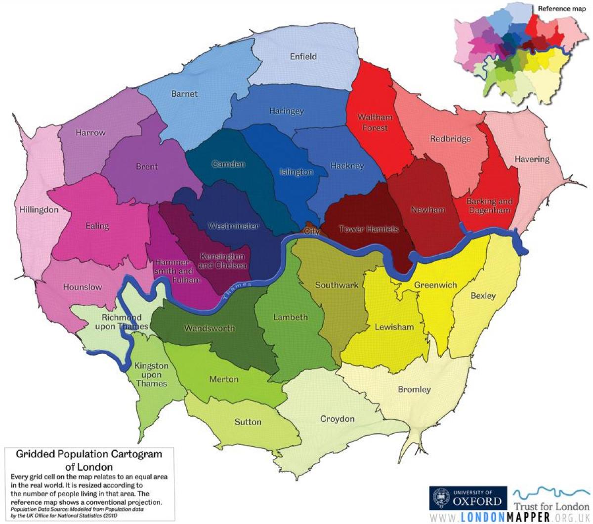 mappa della zona di Londra
