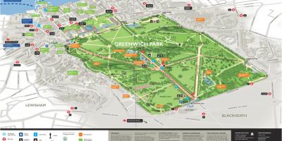 Mappa di Greenwich park di Londra