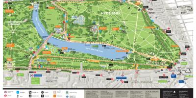 Mappa di hyde park di Londra