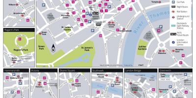 La mappa dei teatri di Londra