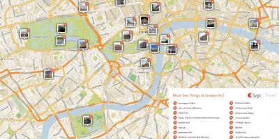 Mappa di attrazioni di Londra