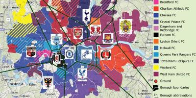 Londra squadre di calcio mappa