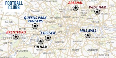 Mappa di footbal stadi di Londra