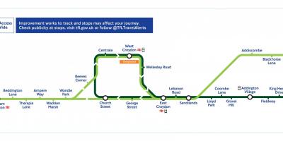 Londra tram mappa